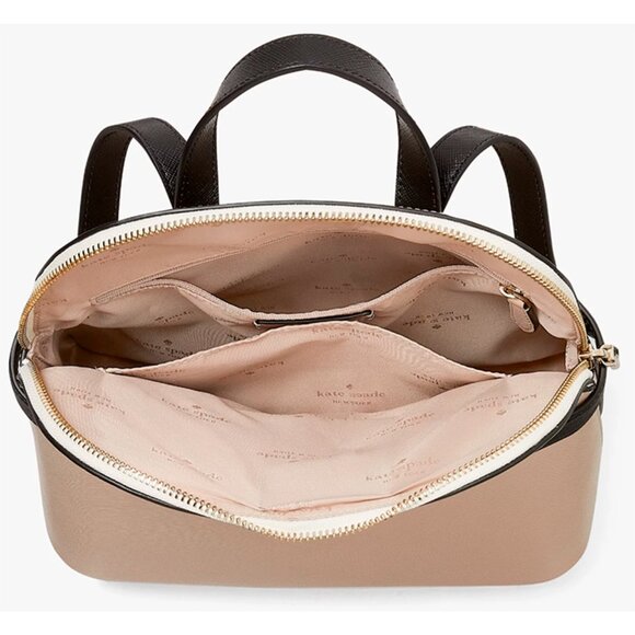 S Kate Spade Staci Dome Backpack Beige & White Saffiano Leather Bag KG022 NWT main image 8